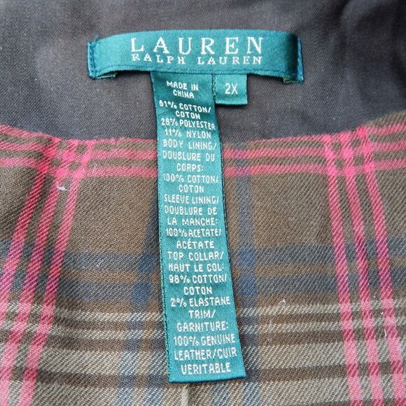 Lauren Ralph Lauren Hunting Chore Jacket Barn Coat Green Corduroy Collar Size XL - Picture 7 of 11